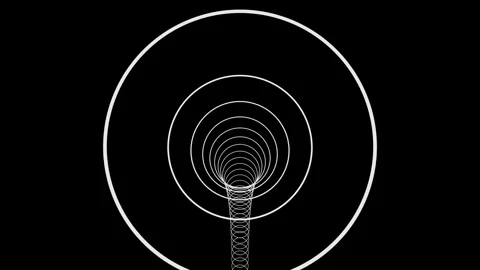 Falling Through White Ring Tunnel Seamless Loop - Vertical 3D Animation Stock Footage 340249207