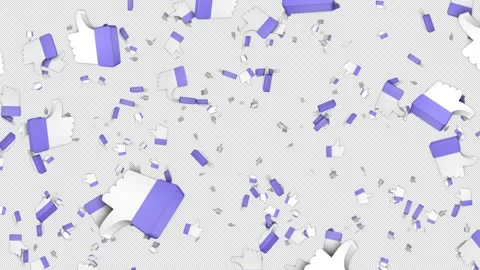 Falling Thumbs Up Animation on Alpha Channel, Loop Stock Footage 255204064