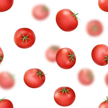 Falling tomato, flying red vegetables. 3d food for cooking paste wrapping Stock Illustration
