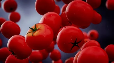 Falling tomatoes slow motion heathy diet vitamines fresh Stock Footage 21640116