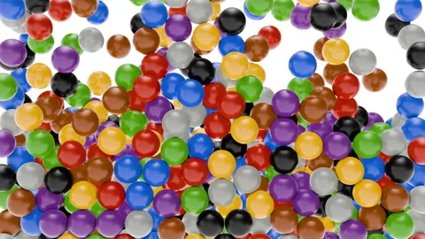 Falling from top balls fills space around. Stock Footage 266712972