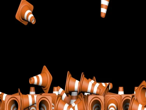 Falling traffic cones Stock Footage 76268752