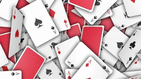 Falling Transition Four Aces Playing Poker Card Animation, on Alpha Channel, Loo Stock-Footage 263460742