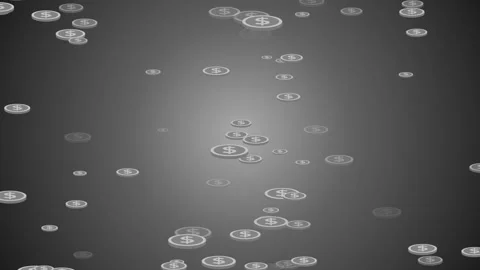 Falling translucent coins with dollar signs abstract financial concept anim.. Stock Footage 335113627