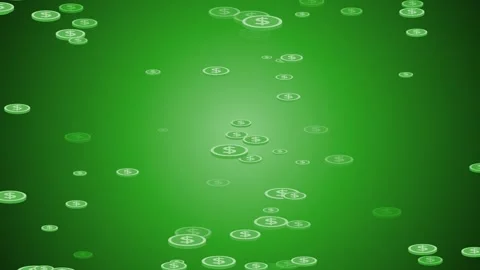 Falling translucent coins with dollar signs abstract financial concept anim.. Stock Footage 335113634