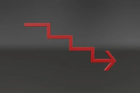 Falling trapezoidal arrow Stock Illustration