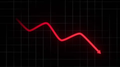 Falling Trend Line Animation 库存影片 312315763