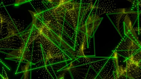 Falling triangles emitting particles. Seamless loop Stock Footage 107263836