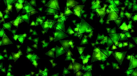 Falling Triangles - Loop Green Stock Footage 35305055