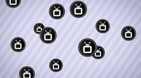 Falling tv icons. Looping. Alpha channel. Stock Footage 63348724