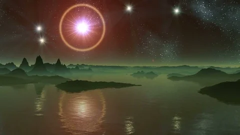 Falling a UFO, Flash and Star in the Halo Stock Footage 69226692