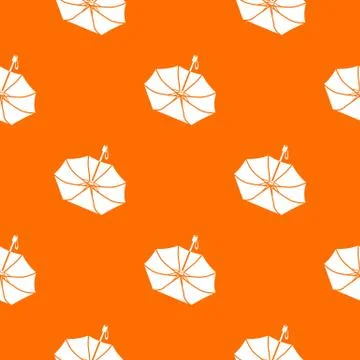 Falling umbrella pattern vector orange Stock Illustration