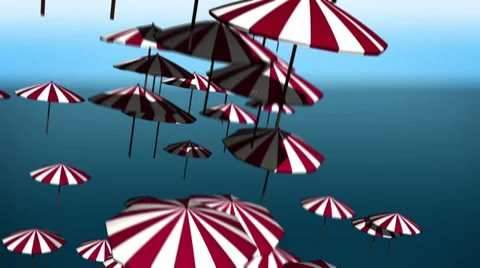 Falling umbrellas Stock Footage 34417121