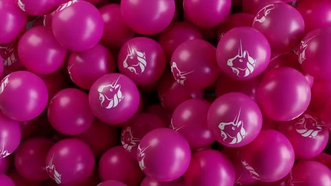 Falling Uniswap Balls Stock Footage 165171709
