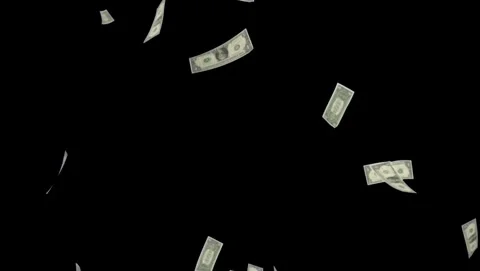 Falling US dollar bills cash rain motion background Stock Footage 343710338