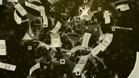 Falling US dollar bills in dramatic black and white high contrast financial 库存影片 342898743