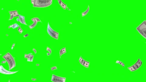 Falling US Dollar Bills Green Screen Money Rain Overlay Stock Footage 341261901