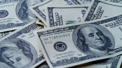 Falling Us Dollars On Rotating Stack Money Highlight Finance And Wealth Concepts Stock Footage 315352844
