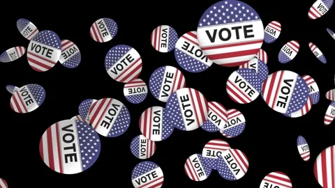 Falling USA Election Brooches Loop Stock Footage 268584052