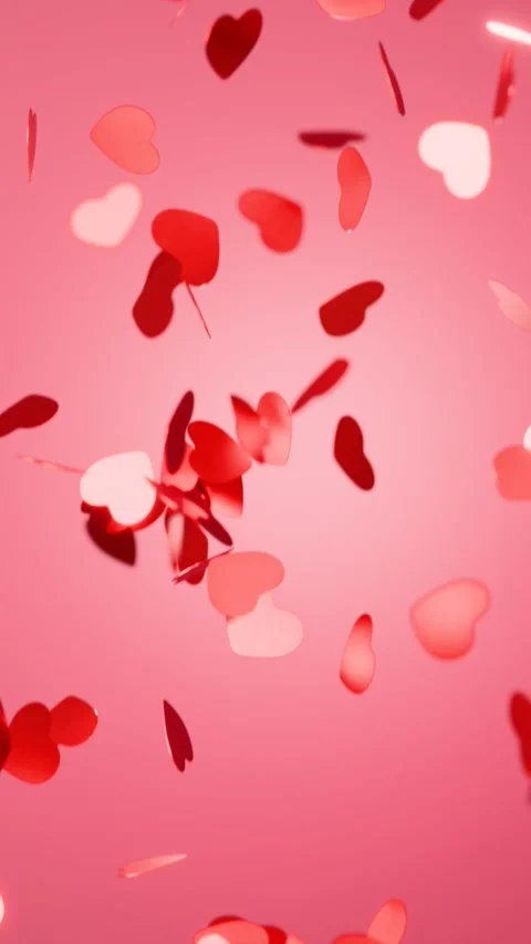 Falling Valentine's cards background Video stock 297225328