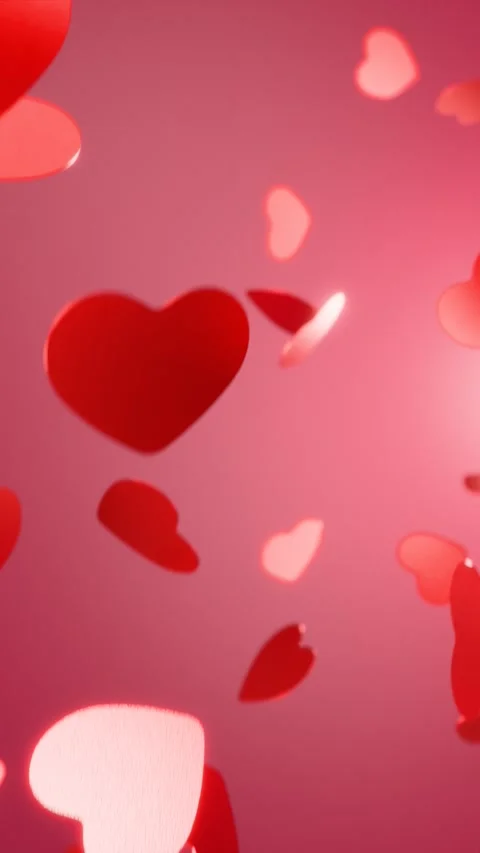 Falling Valentine's cards background Video stock 297225606