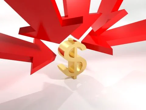 The falling value of the dollar Stock Illustration