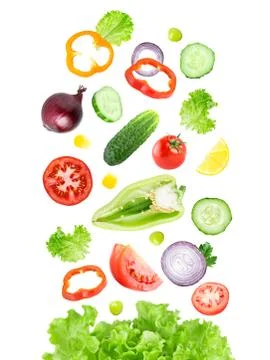 Falling vegetables Stock Photos
