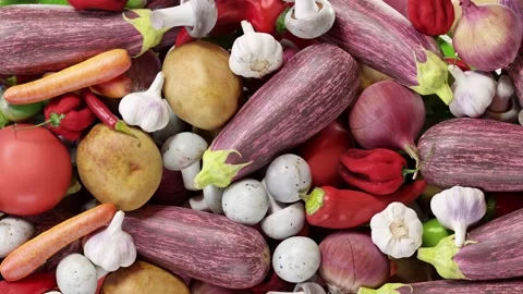 Falling Vegetables Transition effect with alpha channel. 3D rendering. Stock-Footage 252810415