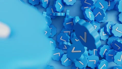 Falling verified blue check Stock Footage 226270270