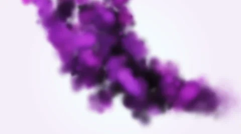 Falling violet ink into water on a white background Stock Footage 64730660