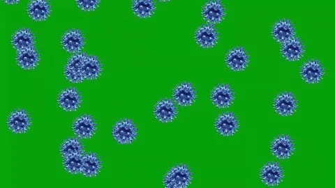 Falling virus particles motion graphics with green screen background Stock Footage 128217361