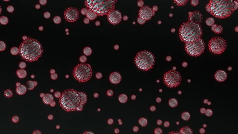 Falling Viruses Loop with Luma matte - Covid Video stock 238529530