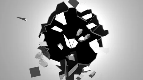 Falling Wall Explode displace video loop transition for projection mapping Video stock 124125608