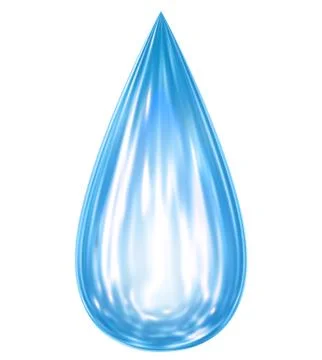 Falling water drop with reflections Stock Illustration