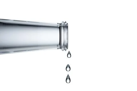 Falling water drops of bottle Stock Photos