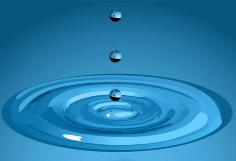 Falling water drops Stock Illustration