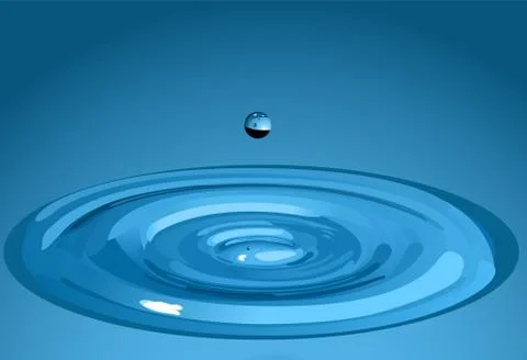 Falling water drops Stock Illustration