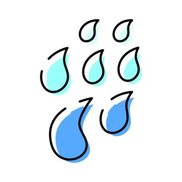 Falling water drops representing rain and liquid elements 스톡 일러스트