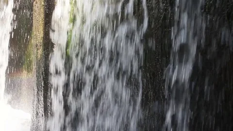 Falling water inside the dam Stock Footage 81677337