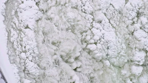 Falling water over iced up waterfall 02 Vidéo 234848825
