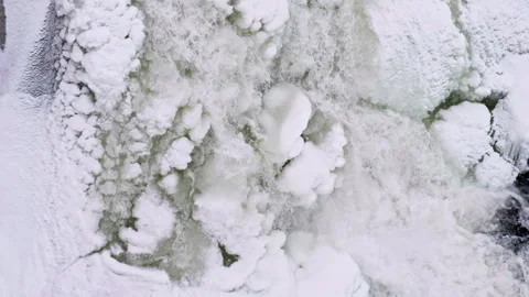 Falling water over iced up waterfall 03 Vidéo 234848983