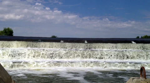 Falling water in the river Stock Footage 41454850