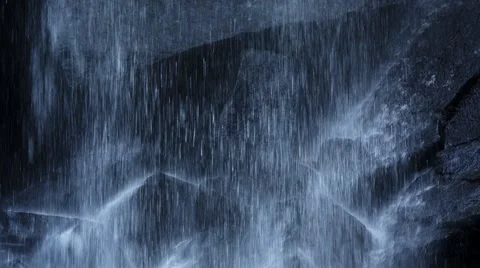 Falling water, rocks in the waterfall Stock Footage 49405420