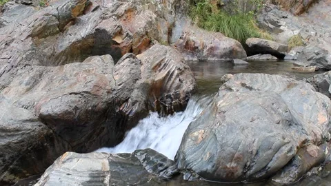 Falling water stream, Fragas São Simão Stock Footage 207497175