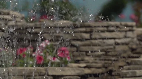 Falling waterdrops in slow motion Stock Footage 76472540