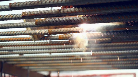 Falling welding sparks Stock Footage 36297407