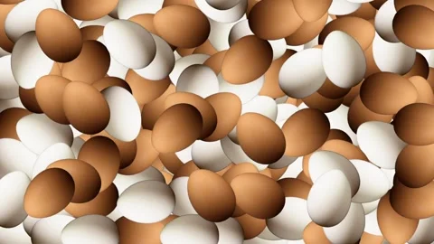 Falling white and brown raw eggs motion graphics with green screen background Stock-Footage 317923521