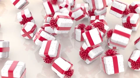 Falling white Christmas gift boxes Stock Footage 163447218