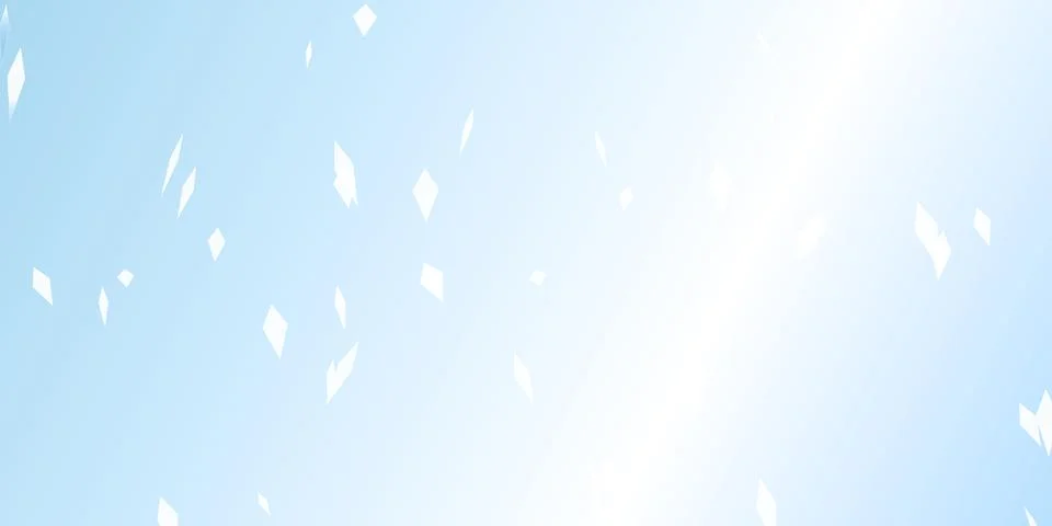 Falling white diamonds on a soft light blue background Stock Illustration