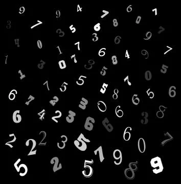 Falling white figures, math backdrop on black background 스톡 일러스트